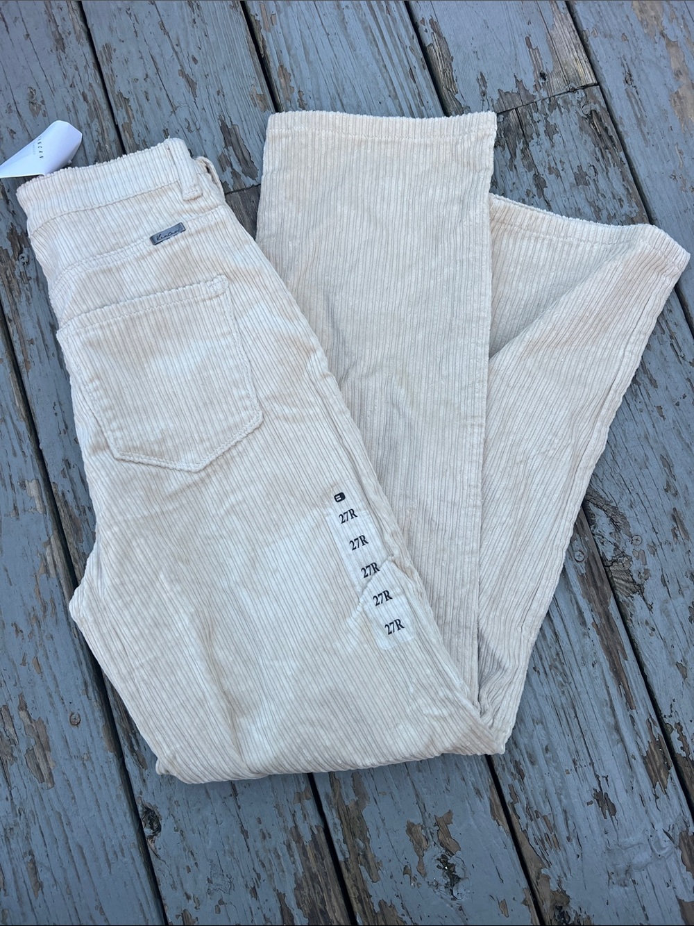 KanCan Cream Corduroy Boot Cut Pants